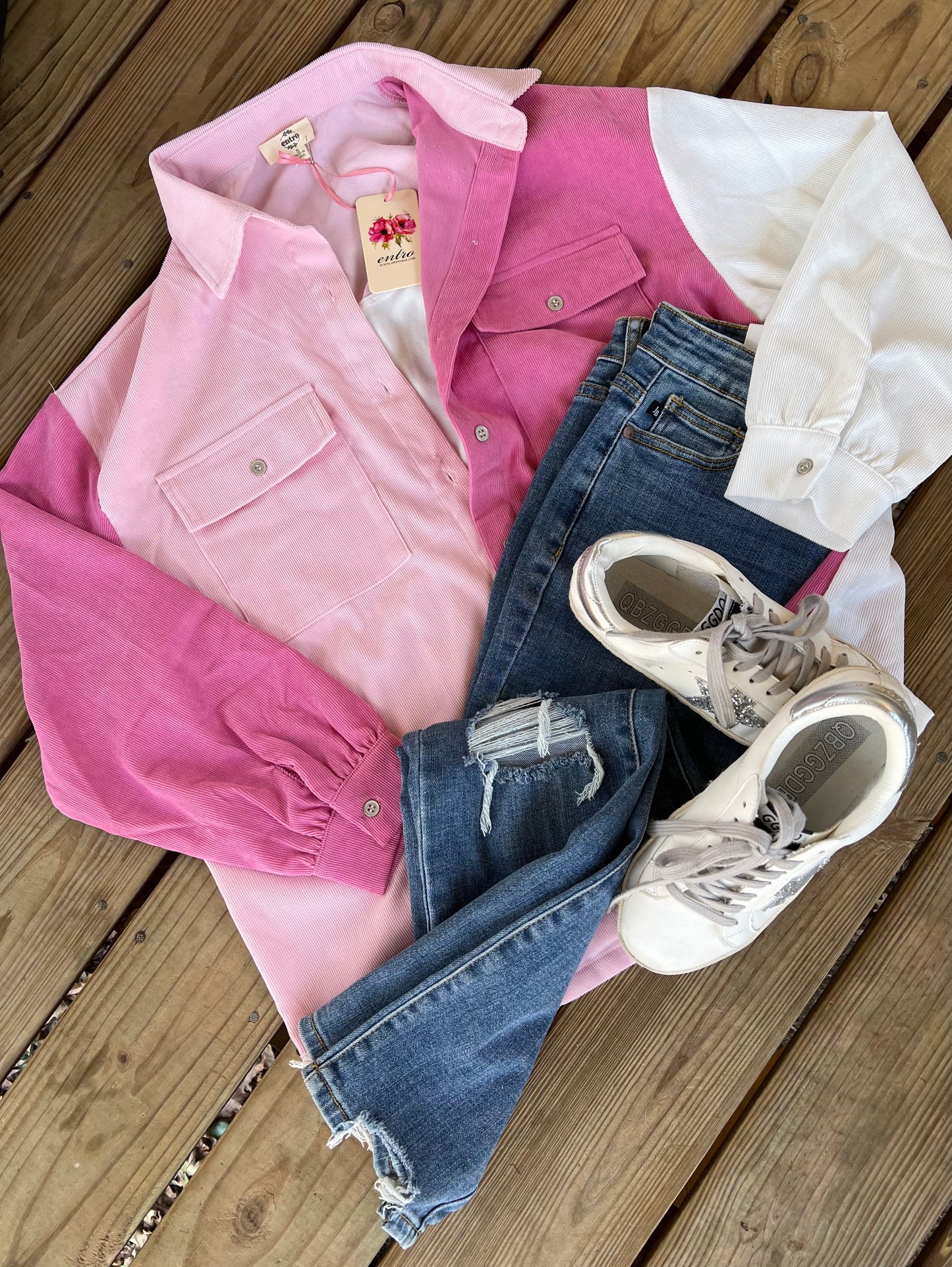 Color Block Shacket