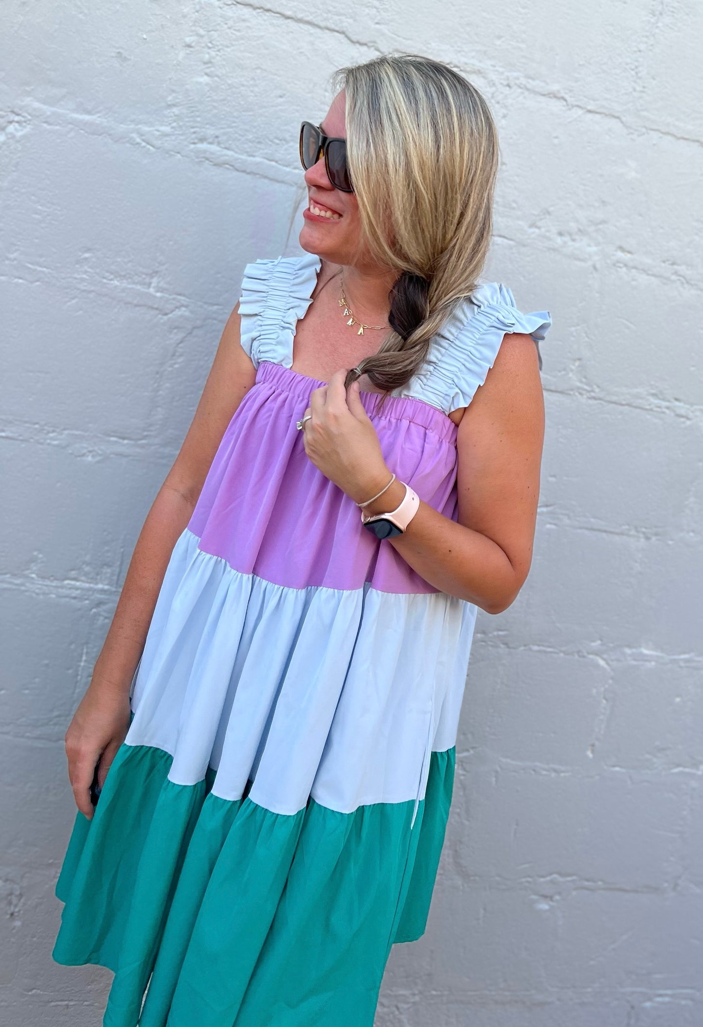 Colorblock Tiered Dress