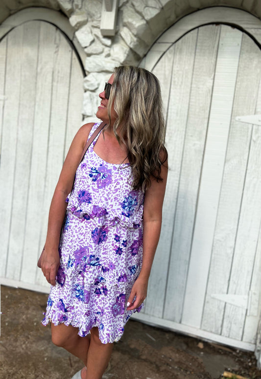 Purple Floral Tank Dress